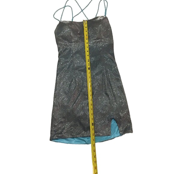 Sophia Thomas Iridescent Homecoming Dress Small Glitter Prom Formal Strappy READ - Picture 10 of 13